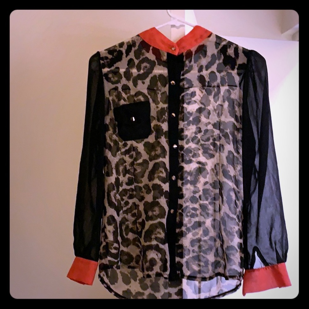 Cheetah print button up